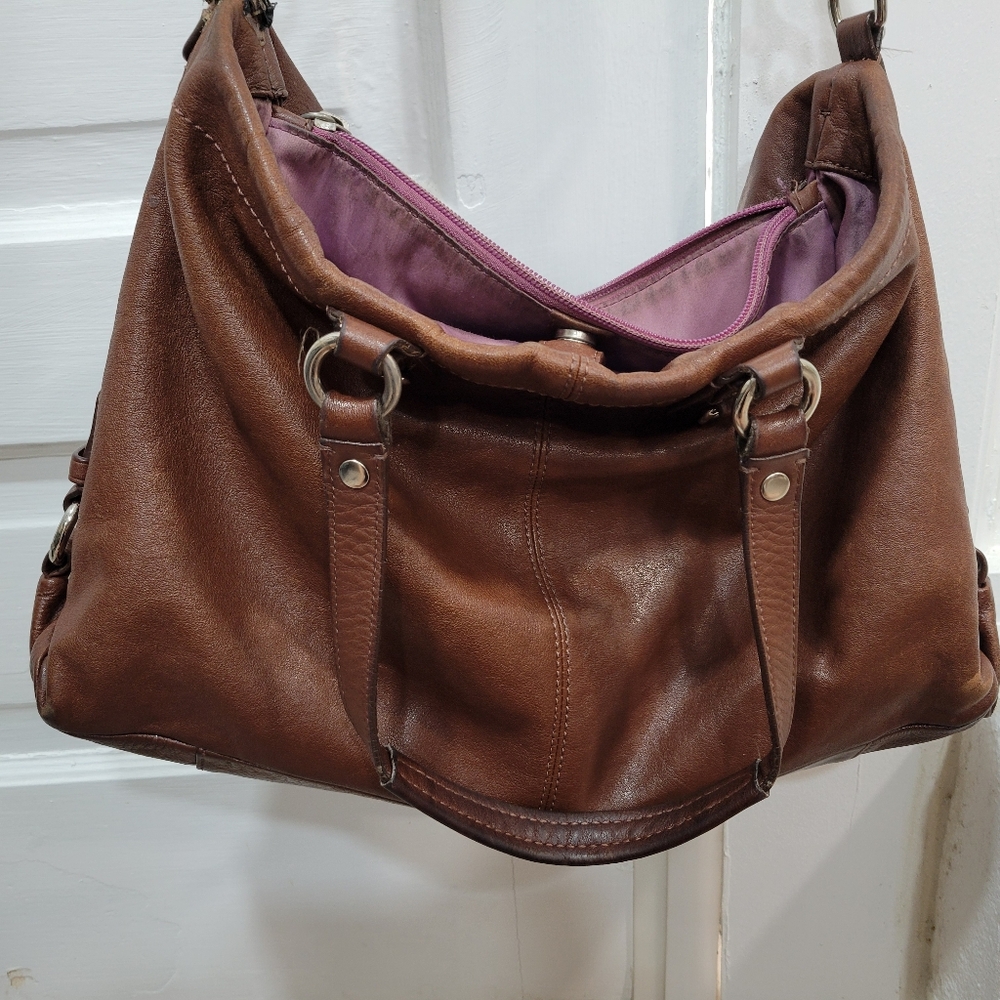 Coach Brown Leather Ashley Shoulder Bag Satchel Purse - Picture 4 of 11